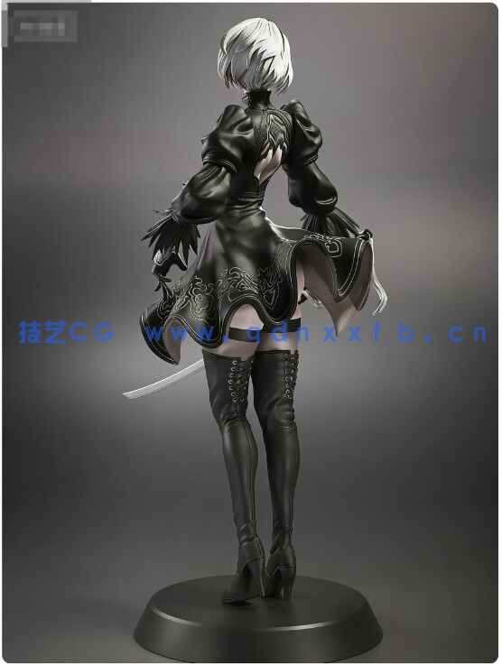 [独立角色] 2B华丽姿态《尼尔：机械纪元》游戏角色雕塑3D打印模型(图4)