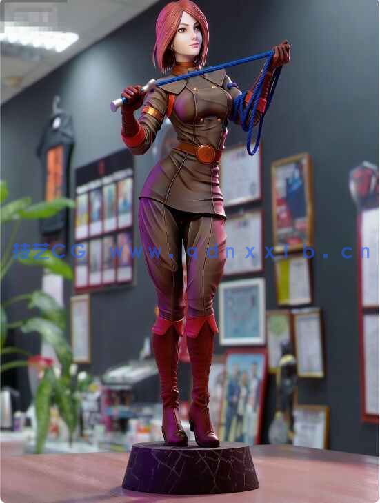 [独立角色] 薇普Whip《拳皇》游戏角色雕刻手办3D打印模型(图3)