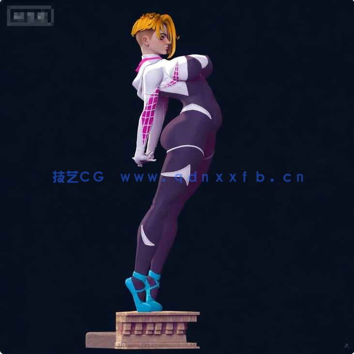 [独立角色] 蜘蛛格温《蜘蛛侠：纵横宇宙》动漫角色雕塑雕刻3D打印模型(图3)