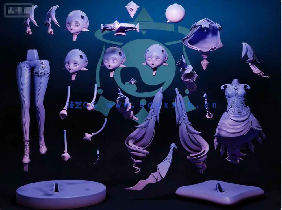 [独立角色] 莱依拉原神游戏角色Layla雕塑3D打印模型(图7)