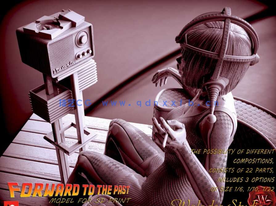 [独立角色] 赛博朋克女机器人角色雕塑3D打印模型(图2)