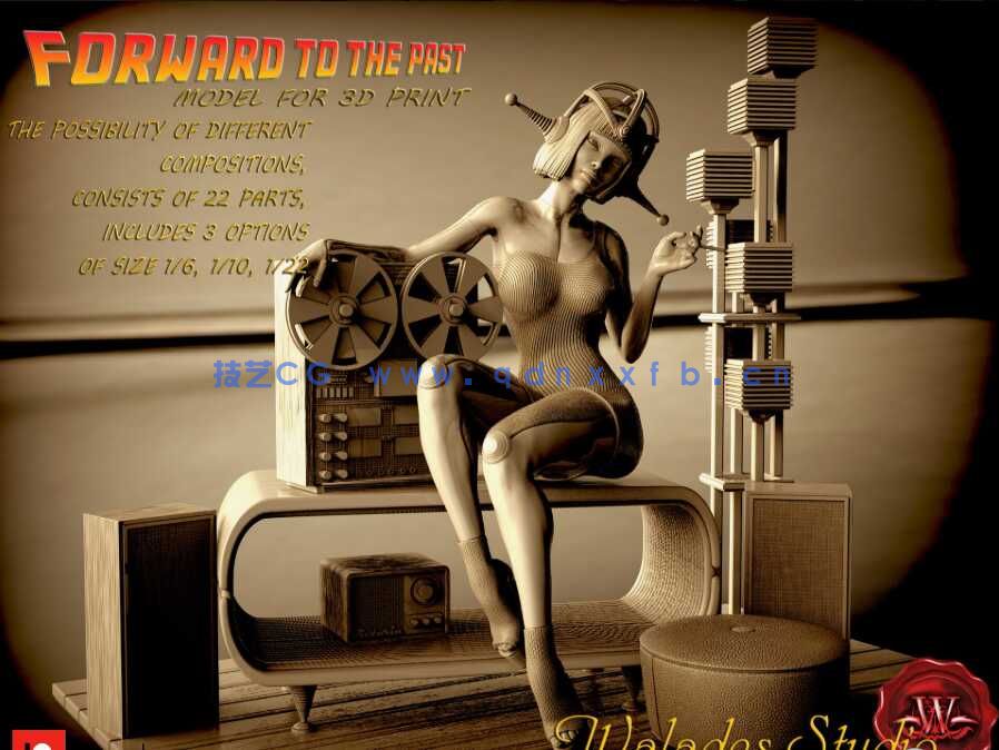 [独立角色] 赛博朋克女机器人角色雕塑3D打印模型(图3)