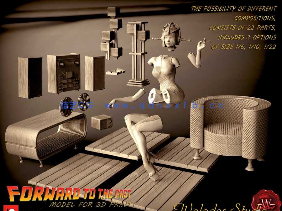 [独立角色] 赛博朋克女机器人角色雕塑3D打印模型(图5)