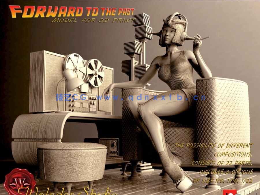 [独立角色] 赛博朋克女机器人角色雕塑3D打印模型(图9)