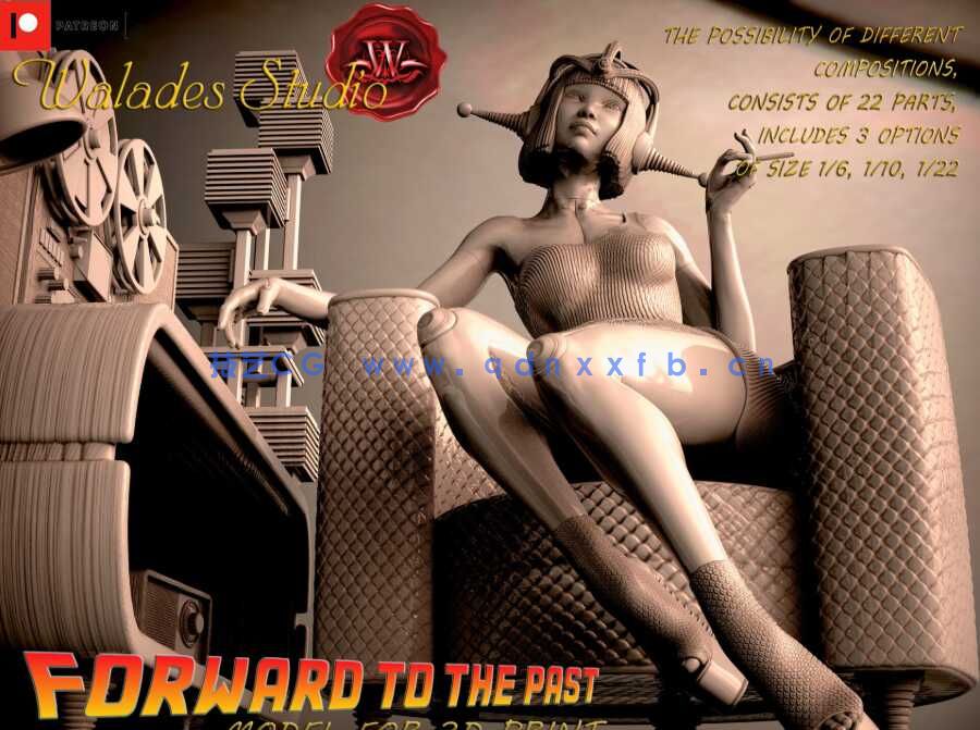 [独立角色] 赛博朋克女机器人角色雕塑3D打印模型(图6)