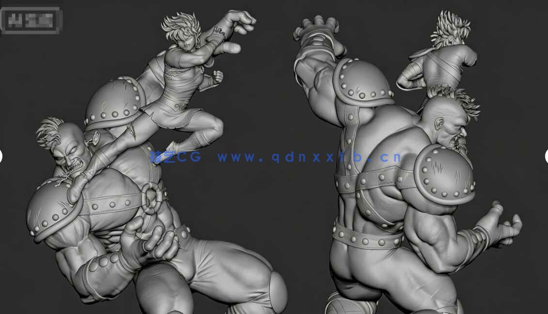 [独立角色] 圣斗士星矢动漫角色星矢对战卡西欧士雕塑3D打印模型(图7)