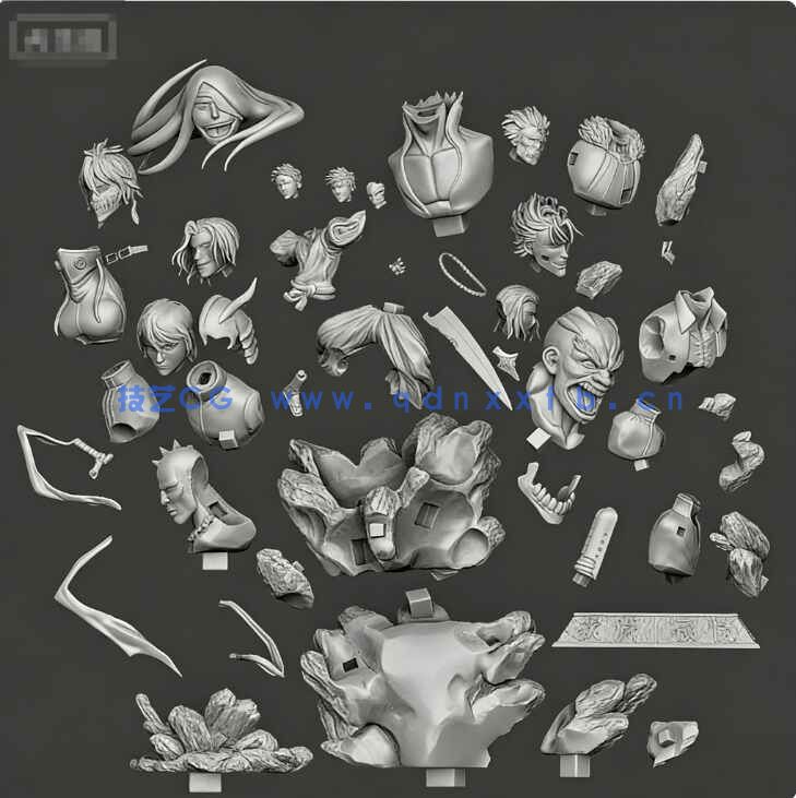 [独立角色] 黑崎一护等全家福《死神》动漫角色雕塑3D打印模型(图7)