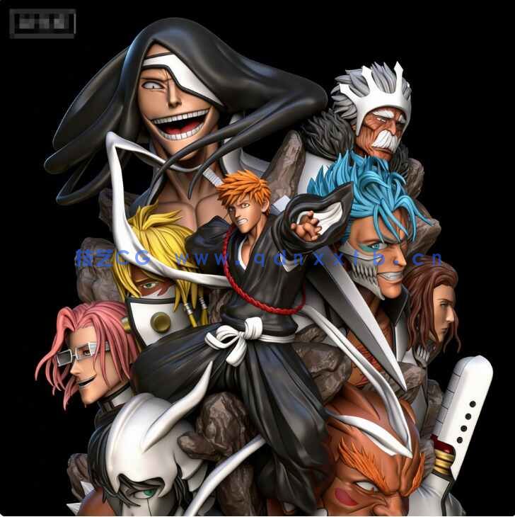 [独立角色] 黑崎一护等全家福《死神》动漫角色雕塑3D打印模型(图3)