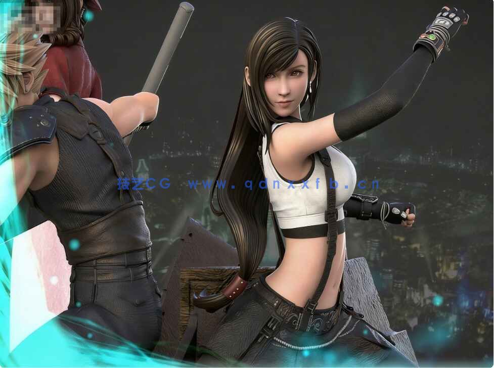 [独立角色] 最终幻想7重制版游戏角色克劳德蒂法爱丽丝雕塑3D打印模型(图5)