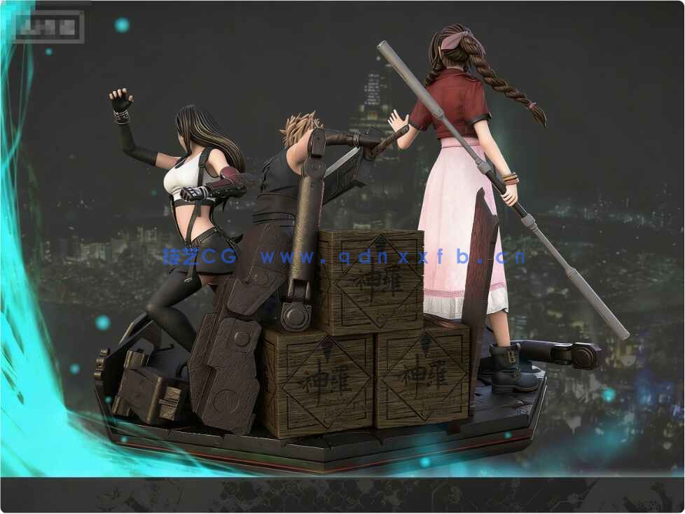 [独立角色] 最终幻想7重制版游戏角色克劳德蒂法爱丽丝雕塑3D打印模型(图7)