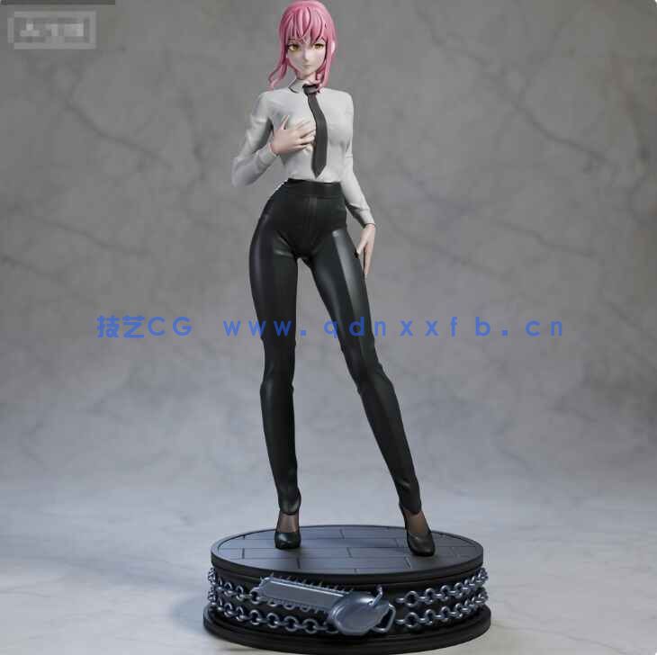 [独立角色] 玛奇玛紧身裤站姿《链锯人》动漫角色雕塑3D打印模型(图1)