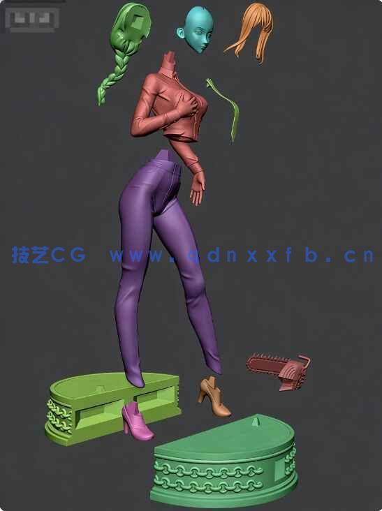 [独立角色] 玛奇玛紧身裤站姿《链锯人》动漫角色雕塑3D打印模型(图7)