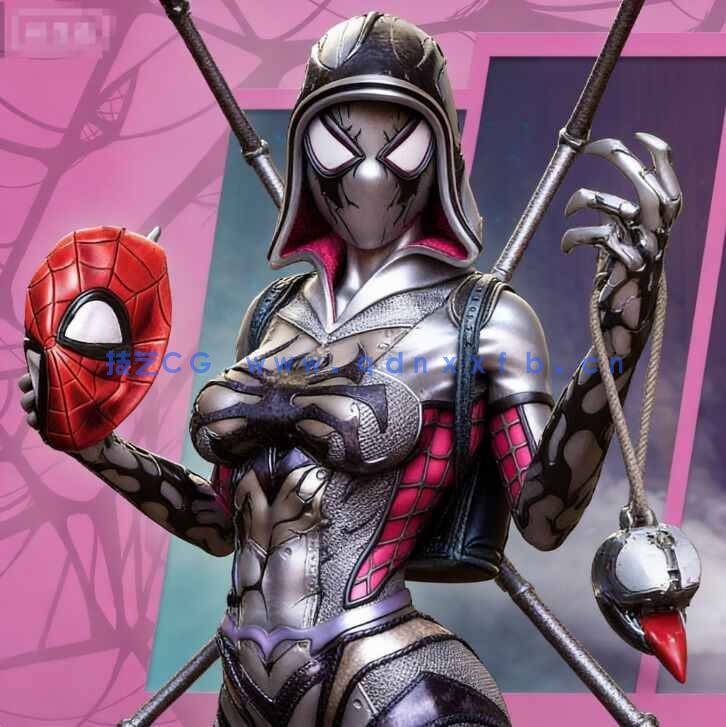 [独立角色] 格温史黛西蜘蛛侠平行宇宙动画角色雕塑3D打印模型(图1)