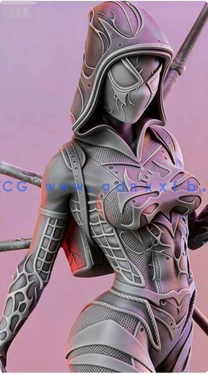 [独立角色] 格温史黛西蜘蛛侠平行宇宙动画角色雕塑3D打印模型(图7)