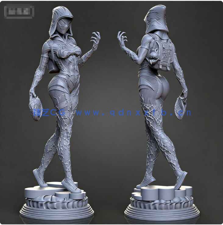 [独立角色] 格温史黛西蜘蛛侠平行宇宙动画角色雕塑3D打印模型(图4)