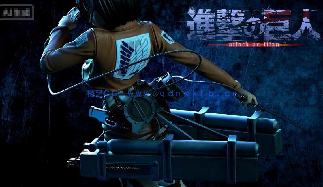 [独立角色] 三笠阿克曼进击的巨人动漫角色持剑雕塑3D打印模型(图4)