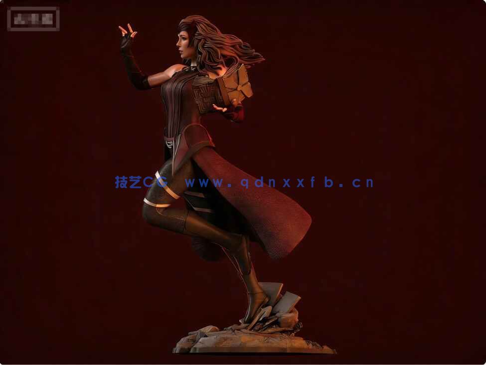[独立角色] 绯红女巫拿魔法书漫威动漫影视角色雕塑3D打印模型(图4)