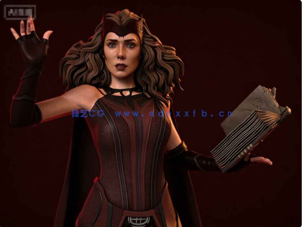 [独立角色] 绯红女巫拿魔法书漫威动漫影视角色雕塑3D打印模型(图1)