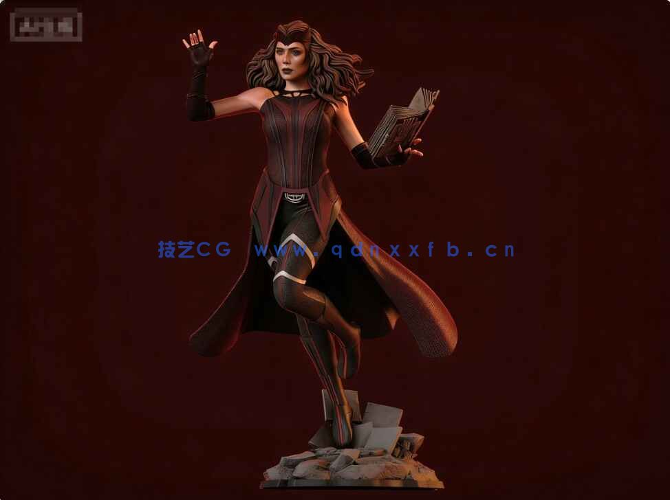 [独立角色] 绯红女巫拿魔法书漫威动漫影视角色雕塑3D打印模型(图3)