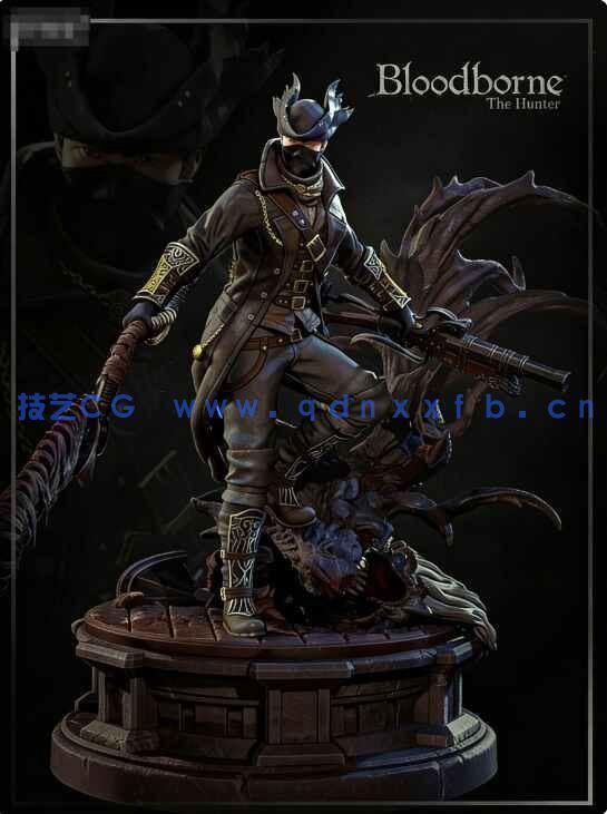 [独立角色] 血源诅咒老猎人游戏角色雕塑3D打印模型(图1)