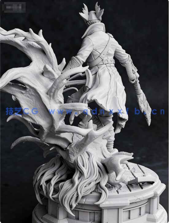 [独立角色] 血源诅咒老猎人游戏角色雕塑3D打印模型(图7)