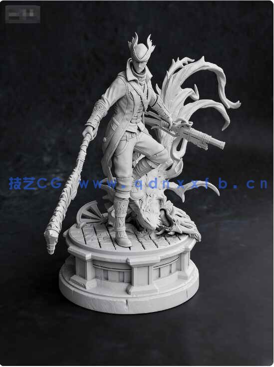 [独立角色] 血源诅咒老猎人游戏角色雕塑3D打印模型(图8)