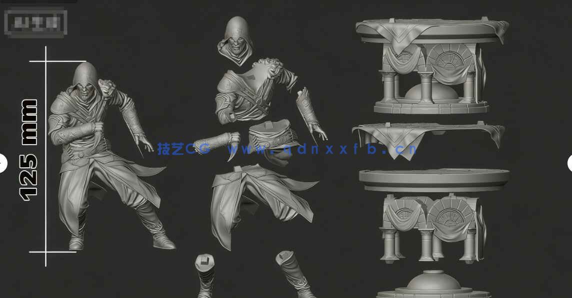 [独立角色] 艾吉奥《刺客信条》游戏角色雕塑3D打印模型(图3)