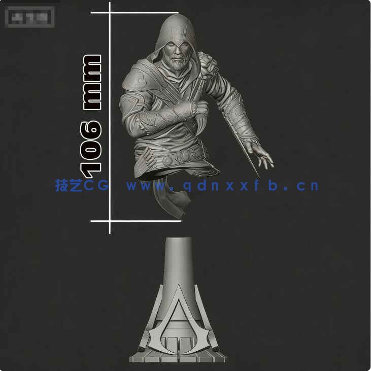 [独立角色] 艾吉奥《刺客信条》游戏角色雕塑3D打印模型(图2)