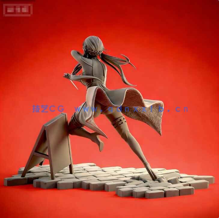 [独立角色] 约尔福杰间谍过家家动漫角色飞身速跑雕塑3D打印模型(图7)