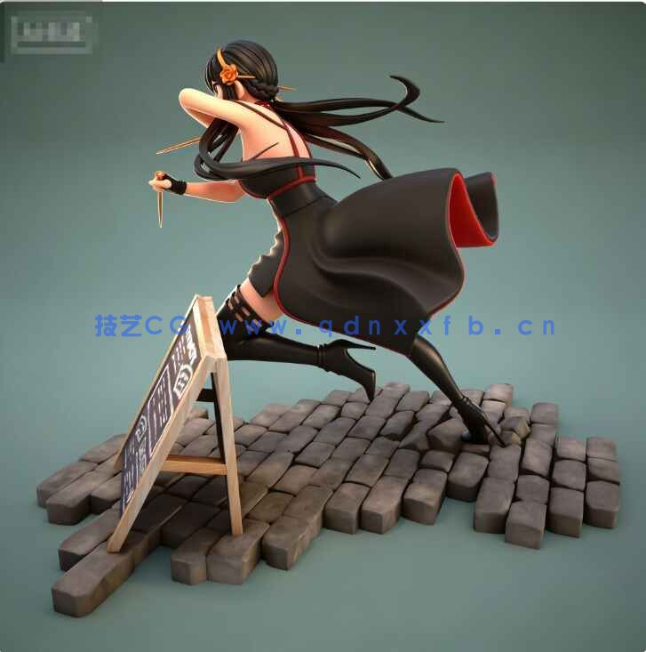 [独立角色] 约尔福杰间谍过家家动漫角色飞身速跑雕塑3D打印模型(图4)