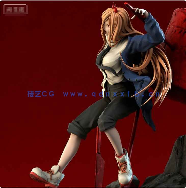 [独立角色] 帕瓦链锯人动漫角色雕塑3D打印模型(图1)