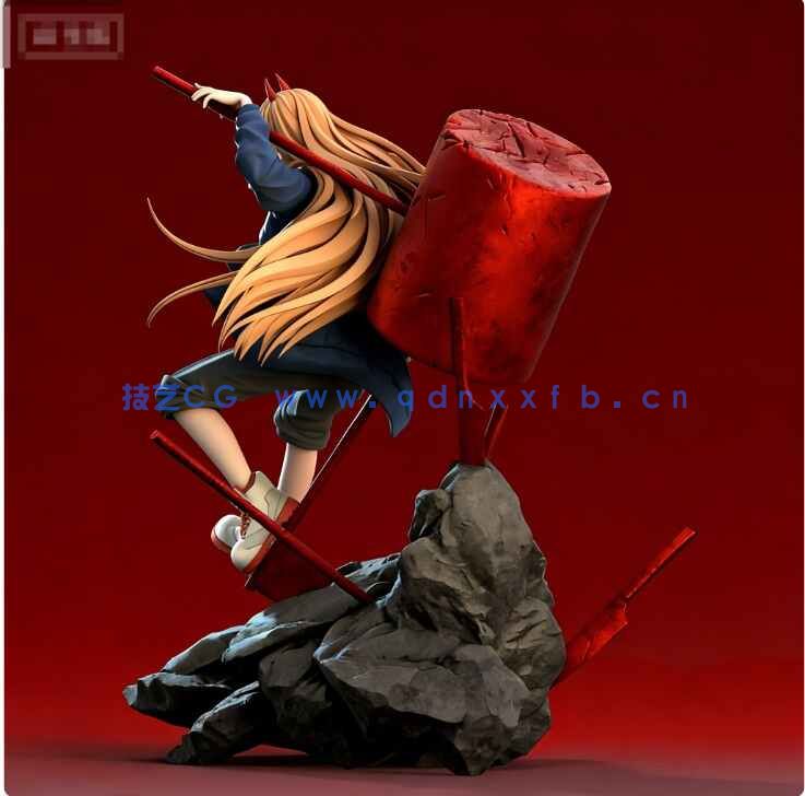 [独立角色] 帕瓦链锯人动漫角色雕塑3D打印模型(图2)