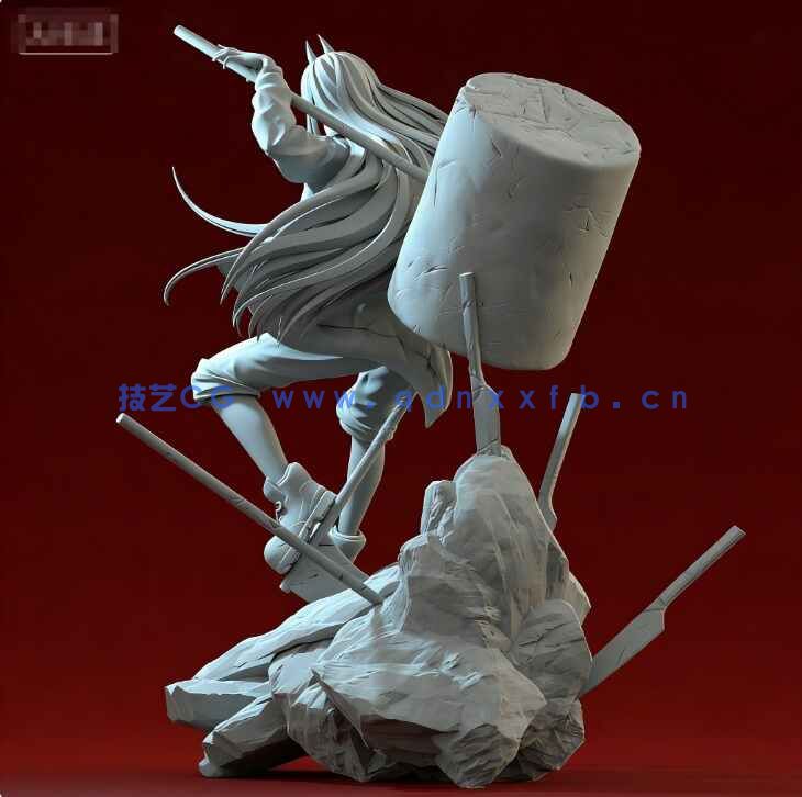 [独立角色] 帕瓦链锯人动漫角色雕塑3D打印模型(图6)