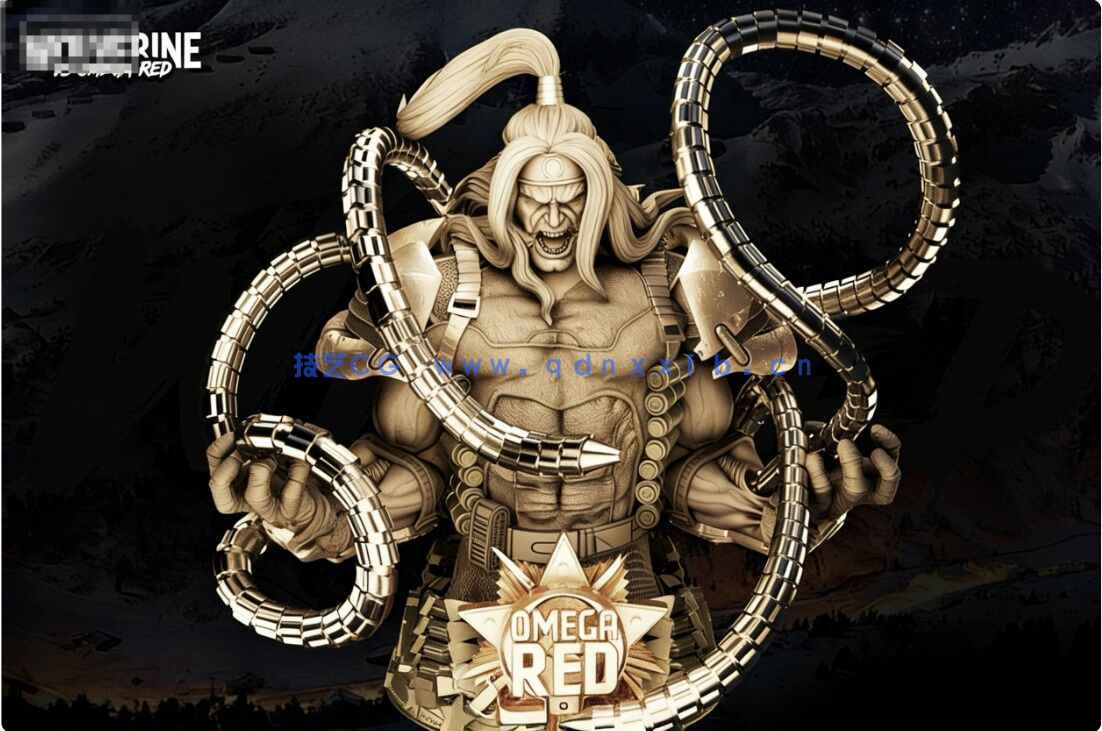 [独立角色] 红色欧米伽漫威动漫角色雕塑3D打印模型(图1)