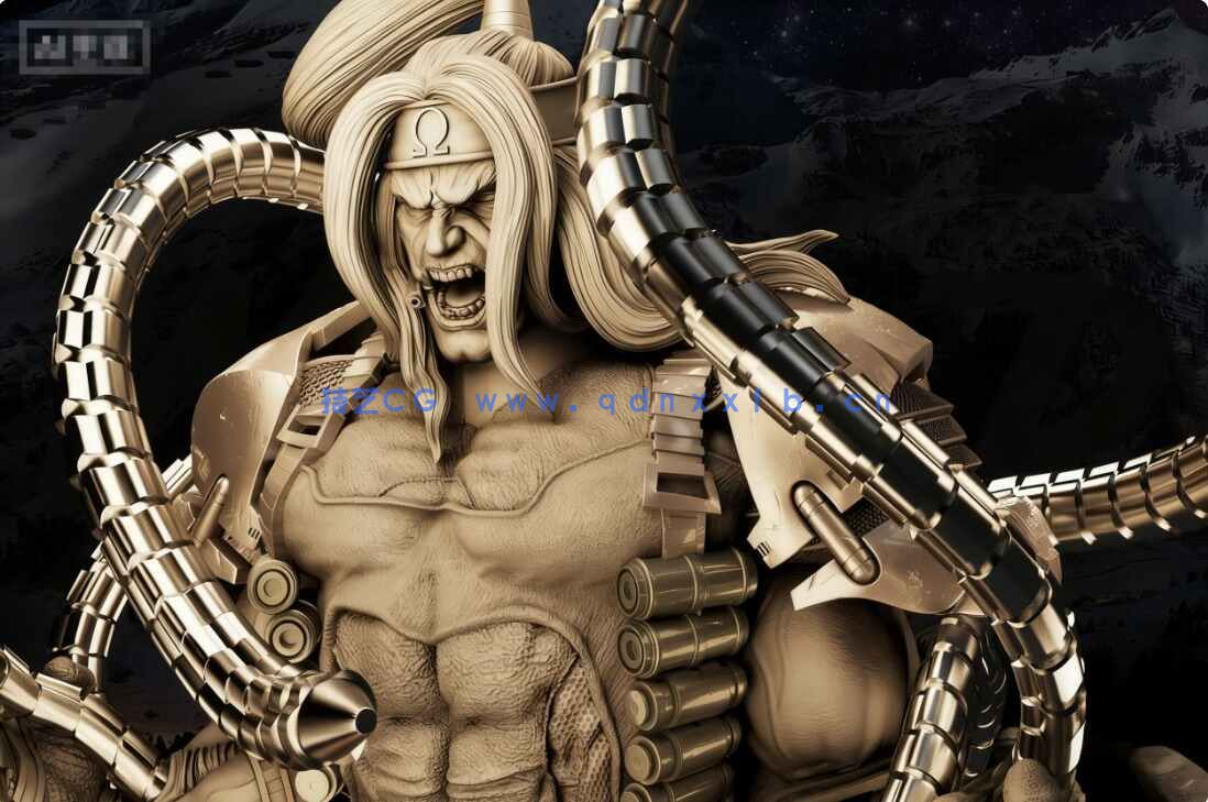 [独立角色] 红色欧米伽漫威动漫角色雕塑3D打印模型(图6)