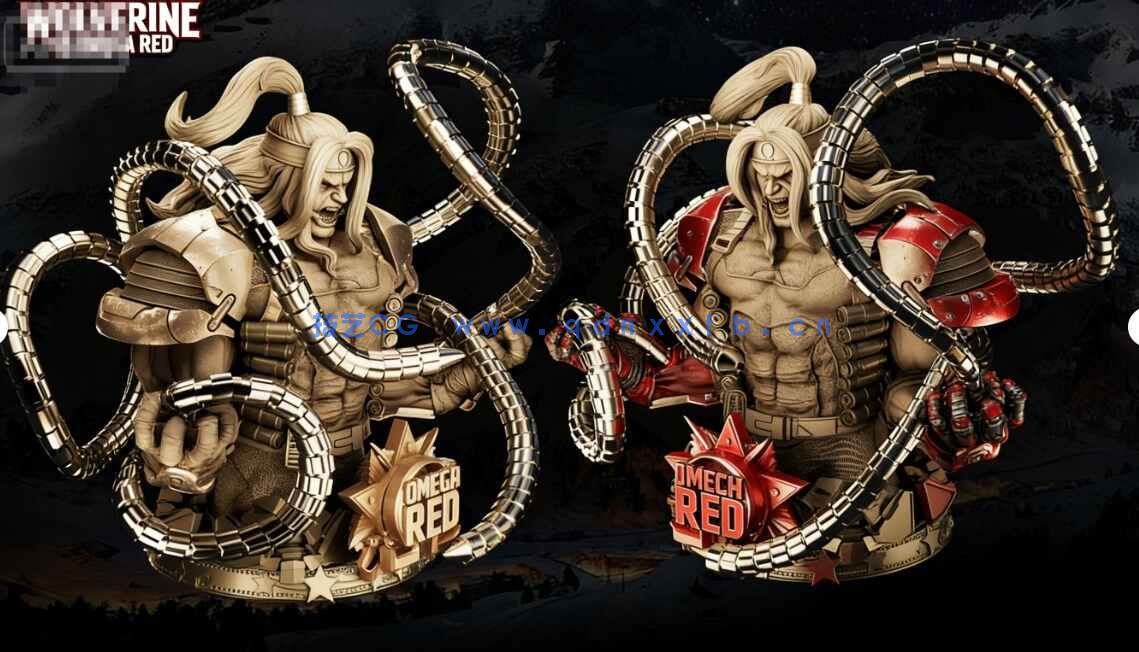 [独立角色] 红色欧米伽漫威动漫角色雕塑3D打印模型(图2)