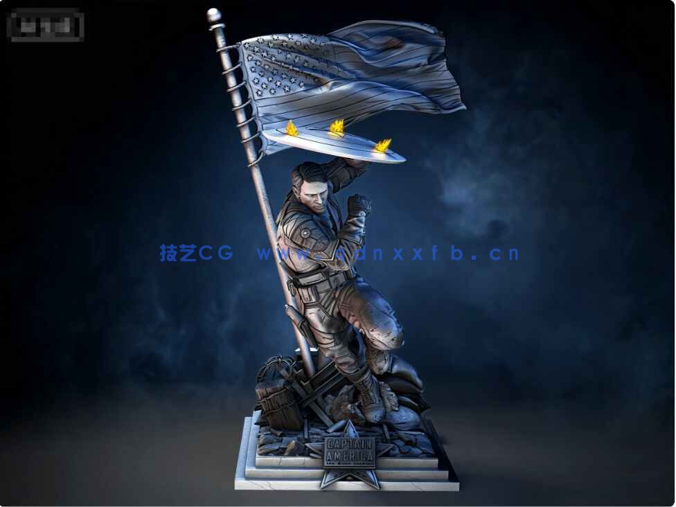 [独立角色] 美国队长影视动漫角色雕塑3D打印模型(图3)