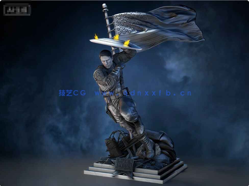 [独立角色] 美国队长影视动漫角色雕塑3D打印模型(图2)