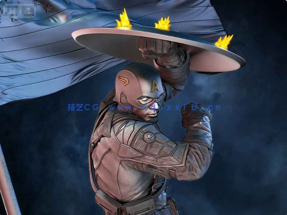 [独立角色] 美国队长影视动漫角色雕塑3D打印模型(图6)