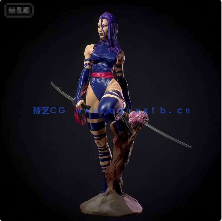 [独立角色] 灵蝶Psylocke漫威影视动漫角色雕塑3D打印模型(图5)