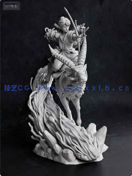 [独立角色] 阿席达卡《幽灵公主》动画角色雕塑3D打印模型(图5)