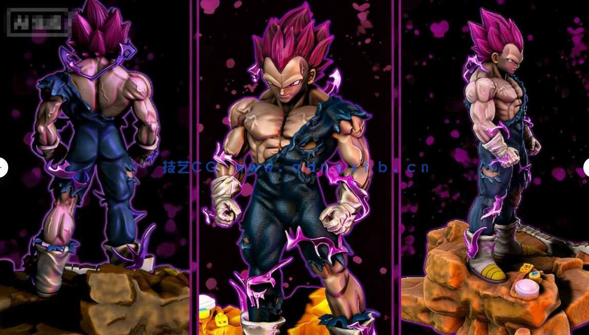 [独立角色] 贝吉塔自我极意状态七龙珠动漫角色雕塑3D打印模型(图2)