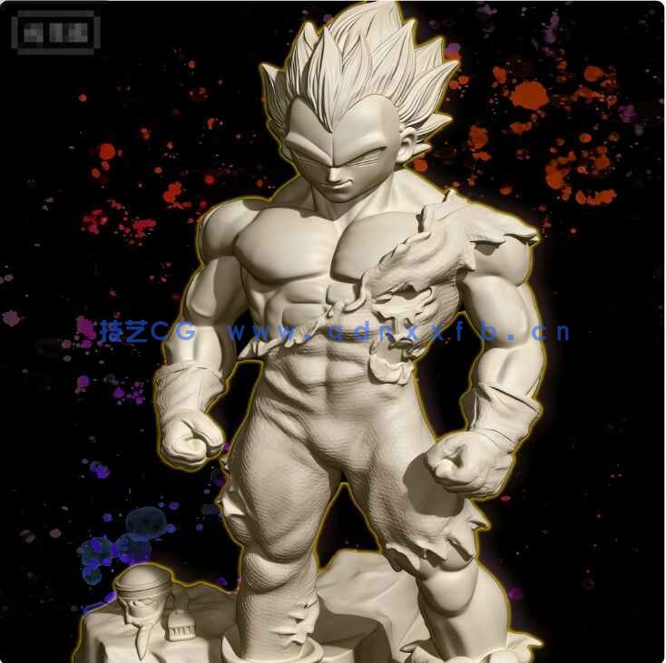 [独立角色] 贝吉塔自我极意状态七龙珠动漫角色雕塑3D打印模型(图7)