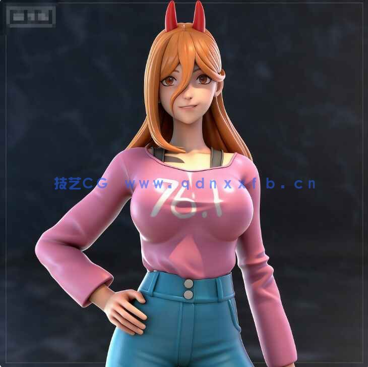 [独立角色] 帕瓦大锤造型《电锯人》动漫角色雕塑3D打印模型(图5)