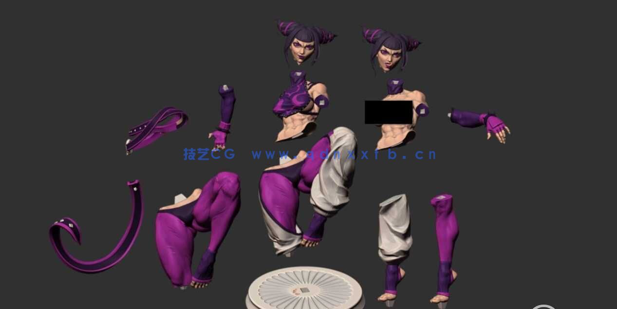 [独立角色] 韩蛛俐Juri街头霸王游戏角色雕塑3D打印模型(图3)