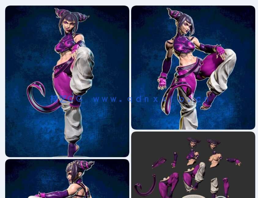 [独立角色] 韩蛛俐Juri街头霸王游戏角色雕塑3D打印模型(图2)