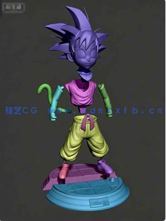 [独立角色] 小悟空动漫角色雕塑3D打印模型(图2)