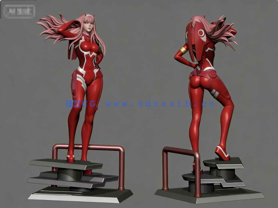 [独立角色] DARLING in the FRANXX动漫角色02ZeroTwo雕塑3D打印模型(图6)