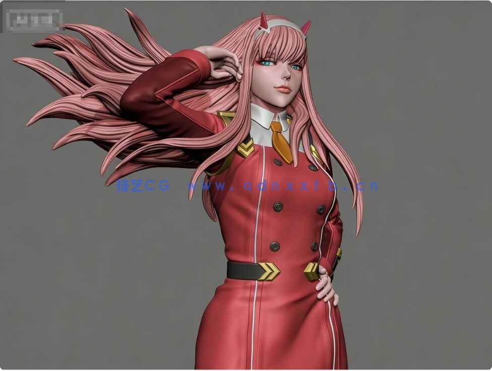 [独立角色] DARLING in the FRANXX动漫角色02ZeroTwo雕塑3D打印模型(图3)