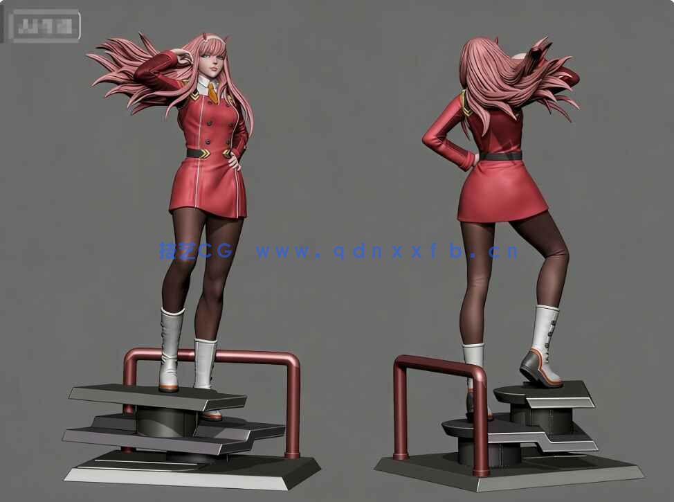 [独立角色] DARLING in the FRANXX动漫角色02ZeroTwo雕塑3D打印模型(图5)